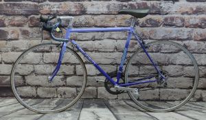 PEUGEOT MONDIALE RACING BICYCLE, purple 22" frame with Shimano Exage 2x7 speed gears and brakes