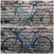 TWO LADIES BICYCLES, comprising pale blue Sun Sunsolo 21" bike with Shimano revoshift 1x5 gears, and