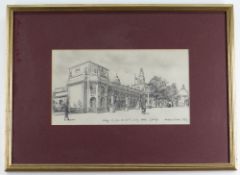 ANDREW VICARI pencil drawing- entitled 'Study of Law Courts & City Hall, Cardiff', signed and dated,