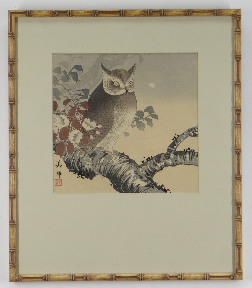 VARIOUS UKIYO-E ARTISTS five woodblock prints - OHARA KOSON pigeons, NAGAMACHI CHIKUSEKI grapevine - Bild 3 aus 11