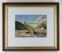 RON GOODWIN oil on board - 'Blustery Day' Avon gorge, signed, 17.5 x 24.5cms Condition Report: