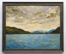 A HUDSON oil on board - view of Llyn Bala, Gwynedd, signed, 60 x 75cms, framed