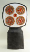 TREVOR WORTON, glazed stoneware - Celtic Cross, paper label inside, c. 1970s, 81cms high