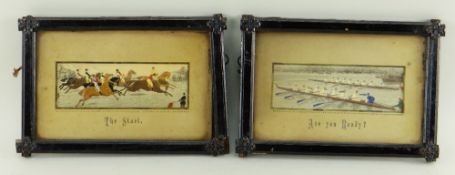 TWO VICTORIAN STEVENGRAPHS, including scarce 'Are You Ready?' depicting Oxford v. Cambridge boat