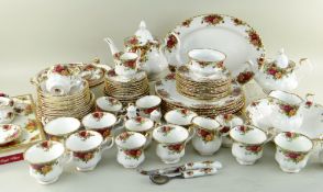 ROYAL ALBERT 'OLD COUNTRY ROSES' CHINA SERVICE, comprising 2 teapots, tea and coffee cups,