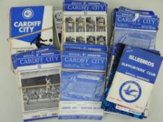 COLLECTION OF CARDIFF CITY FOOTBALL CLUB PROGRAMS mainly 1960s, some late 50s and early 70s,