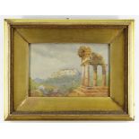C. J. SPENCER watercolour - 'Girgenti', view of a temple at Girgenti, signed with monogram, titled