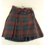 MCWILLIAM CLAN TARTAN KILT believed turn-of-the century, complete with belt and kilt-pin, upper
