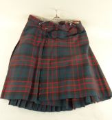 MCWILLIAM CLAN TARTAN KILT believed turn-of-the century, complete with belt and kilt-pin, upper