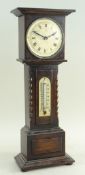 VINTAGE TIMEPIECE & THERMOMETER, modelled as an oak longcase clock, 40cms high Condition Report: