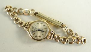 9CT GOLD ROTARY LADIES WRISTWATCH on 9ct gold bracelet, 15.2gms Condition Report: Appears in