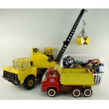 ASSORTED TOYS including Tonka metal crane truck and tipper truck similar, various diecast toys