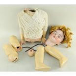 LARGE SIMON & HALBIG 1079 BISQUE HEAD DOLL, with sleep eyes, open mouth and teeth, jointed