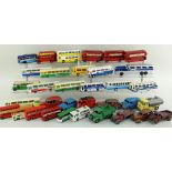 ASSORTED DIECAST BUSES and VEHICLES, including some Dinky prewar cars and trucks, Lesney and