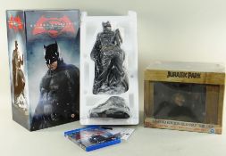 BOXED MOVIE COLLECTIBLES, including Batman v Superman - Dawn of Justice figurine and blueray disc,