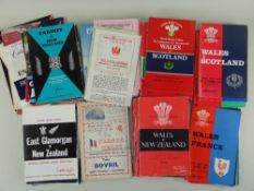 COLLECTION OF MAINLY FIVE NATIONS RUGBY UNION MATCH PROGRAMS 1950s onwards includes 1953 Wales v New