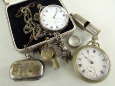 ASSORTED COLLECTABLES comprising plated pocket watch and chain, nickel Waltham pocket watch and