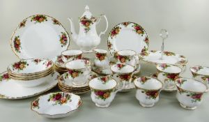 COLLECTION OF ROYAL ALBERT 'OLD COUNTRY ROSES' CHINA comprising cups and saucers, side plates, bread