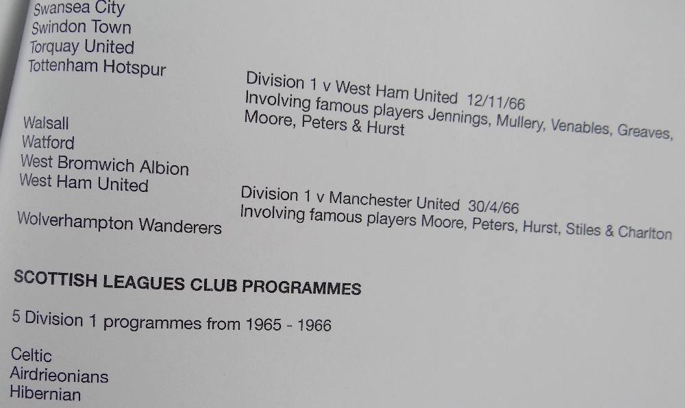 COLLECTION OF MAINLY ENGLISH CLUB TEAM FOOTBALL PROGRAMS including FA Cup Finals 1962, 1966, 1967, - Image 5 of 5
