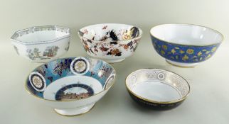 FIVE MODERN ENGLISH BONE CHINA BOWLS, comprising Coalport limited edition (50/100) 100th anniversary