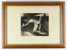 DAVID BUMBECK limited edition (17/55) etching - nude, titled in pencil 'Morning Light', signed, 20 x
