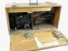 WWII BOMB SETTING COURSE SIGHT MK.IX A, c. 1940, painted black, 56cm long, in original wood box with