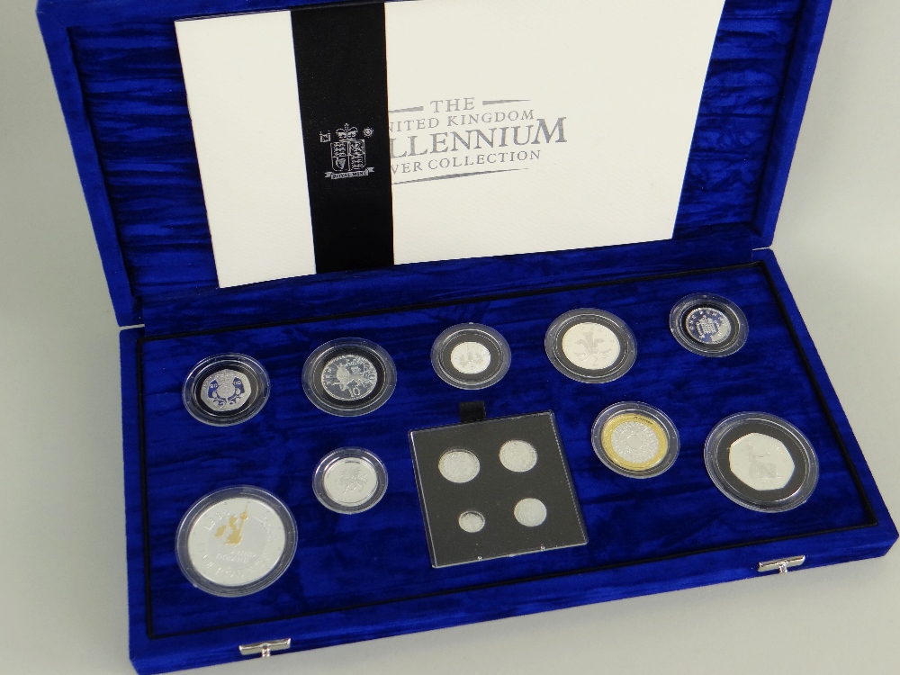 ROYAL MINT THE UNITED KINGDOM MILLENNIUM SILVER COIN COLLECTION including Maundy money, in