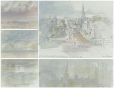 LEONARD EVETTS watercolours - various titles including 'The Solway at Rock Cliff', 'Towards All