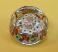 CLICHY PATTERNED MILLEFIORI PAPERWEIGHT, circa mid 19th Century, central pink and green 'Clichy'