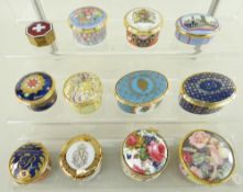 ASSORTED MODERN PORCELAIN PATCH BOXES by Fenton, Royal Worcester 'Connoisseur Collection', Halcyon