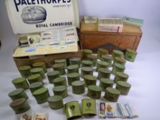 VINTAGE ADVERTISING MATERIAL - Palethorpes sausage box with lid, De Reszke tins, approximately 40