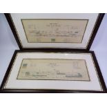 MARITIME - framed cargo plans of SS Scotia and SS Moobia (including frame), 37 x 74cms the largest