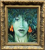 RAY KEATS oil on board - titled 'Y Wraig Dda' - The Good Woman (Mango Women), signed verso Ray Keats