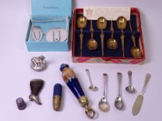 TIFFANY SILVER BOOKMARKS (2) and other collectables to include a Doulton Lambeth toilet cistern pull