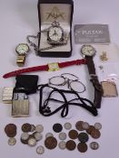 LADY'S & GENT'S WATCHES, Ronson pocket lighters, vintage coinage ETC