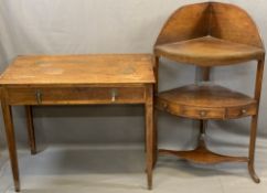 ANTIQUE OCCASIONAL FURNITURE, TWO ITEMS to include a Georgian mahogany corner washstand, three