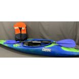 RPM DAGGER SINGLE PERSON CANOE WITH OAR & LIFE JACKET, 272cms L, 58cms W