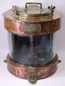 COPPER SHIPS MASTHEAD LIGHT, THOUGHT TO BE FROM THE SS ARCADIA 1954 - 1979 - Maker William