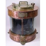 COPPER SHIPS MASTHEAD LIGHT, THOUGHT TO BE FROM THE SS ARCADIA 1954 - 1979 - Maker William