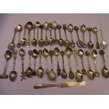 COLLECTORS SPOONS a mixed quantity, some stamped 800, 835