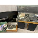 HITACHI STEREO MUSIC CENTRE SD/400 WITH SPEAKERS, Goldring Lenco GL75 stereo transcription turntable