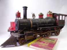 VIRGINIA 3.5 INCH GAUGE LIVE STEAM LOCOMOTIVE & TENDER, LBSC 4-4-0 American Pioneer type loco,