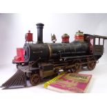 VIRGINIA 3.5 INCH GAUGE LIVE STEAM LOCOMOTIVE & TENDER, LBSC 4-4-0 American Pioneer type loco,