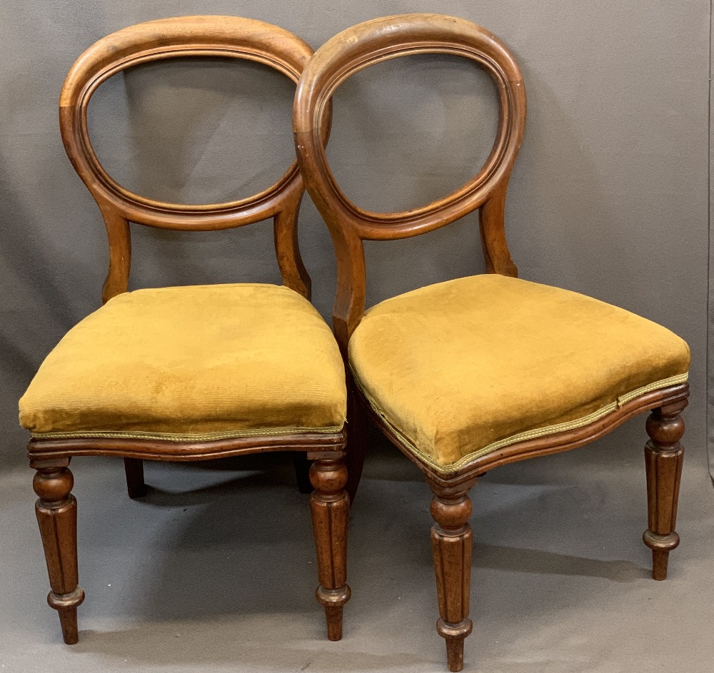 SIX VICTORIAN SALON CHAIRS, three pairs to include two with carved central rails and drop-on seats - Image 4 of 4