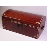 GEORGIAN STYLE STUDDED LEATHER DOME TOPPED TRUNK