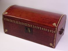 GEORGIAN STYLE STUDDED LEATHER DOME TOPPED TRUNK