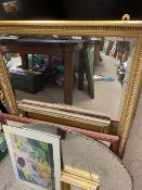 GILT FRAMED BEVEL WALL MIRROR, 84 x 56cms, other mirrors, prints ETC