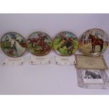 ROYAL WORCESTER DANBURY MINT COLLECTORS' PLATES, RACEHORSES - Red Rum, Cleveland Bay Majinski and