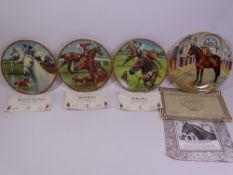 ROYAL WORCESTER DANBURY MINT COLLECTORS' PLATES, RACEHORSES - Red Rum, Cleveland Bay Majinski and