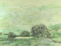 TIANA MARIE watercolour - atmospheric rural scene, entitled verso 'Little Langdale', signed, 36 x